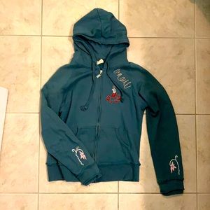 O’Neill teal color hoodie with beading and embellishments size medium.
